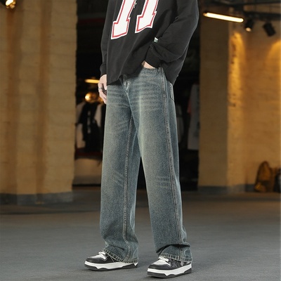 美式vibe微喇牛仔裤男款高街显瘦