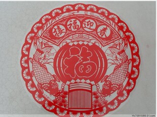 新款新年剪纸窗花 迎春接福福字 30厘米 不用胶水不留痕