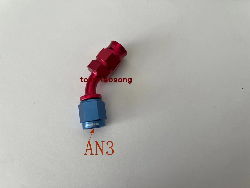 AN3油管接头，45度特氟龙油管接头，刹车油管接头
