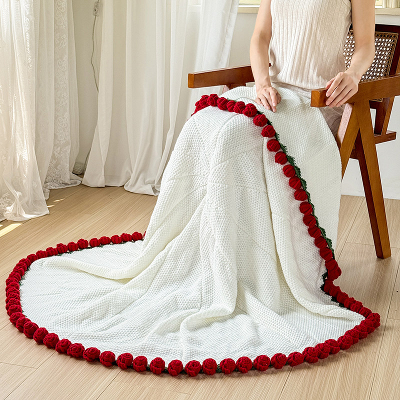 高级感玫瑰花束毛毯成品花朵毯子教师节七夕情人节生日礼物女生,床上用品,休闲毯/毛毯/绒毯,淘宝优惠券,粉丝福利购,淘宝优惠卷