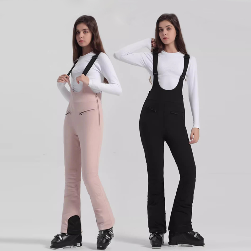 gsou snow背带滑雪裤女连体双板防水雪裤冬季户外保暖雪地冲锋裤