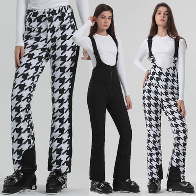 gsousnow滑雪服裤千鸟格女双板防水修身冬季户外雪地冲锋裤多色