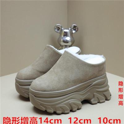 增高12CM复古厚底勃肯鞋包头拖