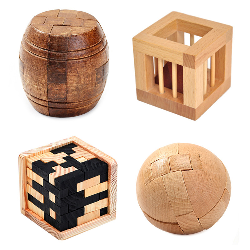 榫卯结构鲁班锁笼中取物老人防痴呆儿童益智解锁玩具圆球锁华容道