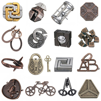 Puzzle地狱级烧脑智慧诸葛亮锁全套68件小学生儿童益智玩具鲁班锁