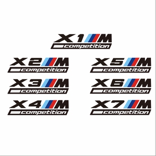 适用于宝马X1X2X3X5改装尾标车贴纸BMW Competition 随意贴车身贴