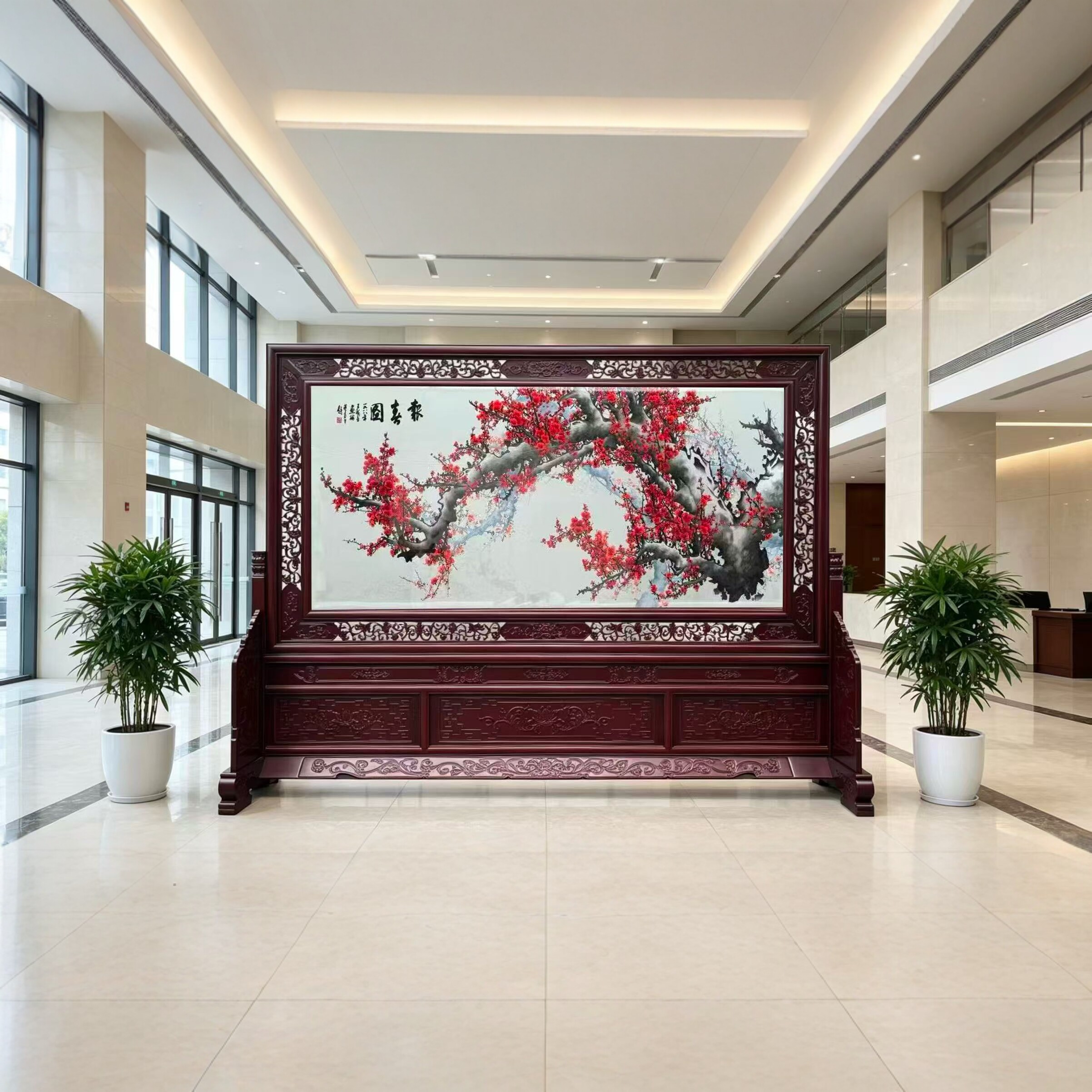 非遗手工苏绣双面绣明清古典屏风隔断客厅入户玄关办公室装饰座屏