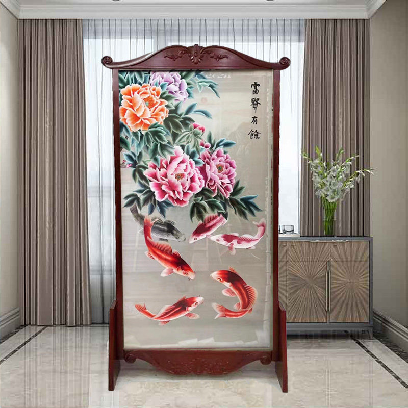 轻奢美式屏风真丝双面绣