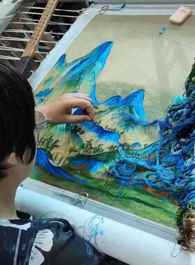 手工苏绣定制花鸟山水宠物人物照