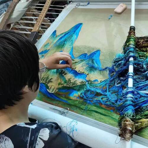 手工苏绣定制花鸟山水宠物人物照