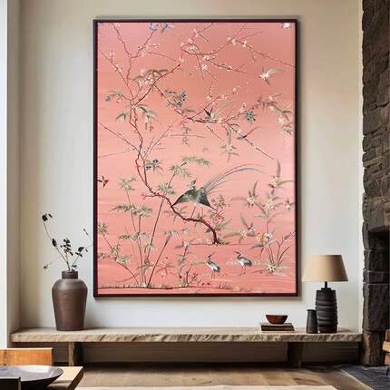 定制大幅手工刺绣粤绣广绣潮绣欧式美式法式中古风挂画前程锦绣