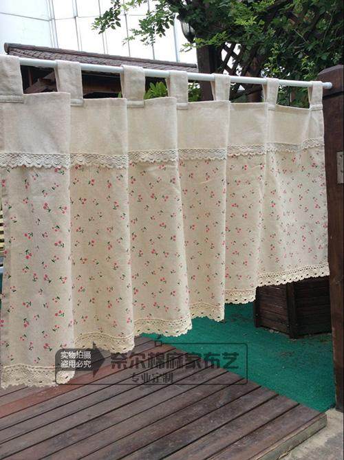门帘布艺田园布帘风水帘隔断帘卫生间卧室厨房半帘日式隔段帘子