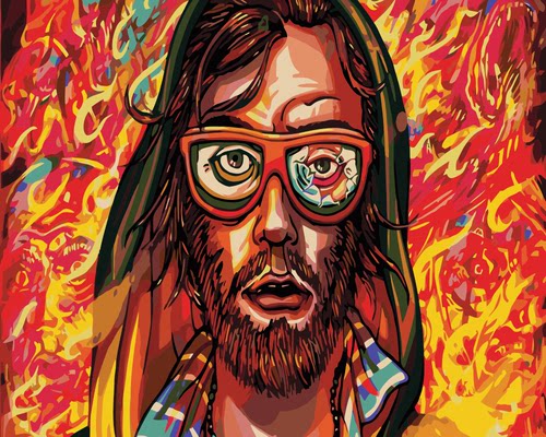 diy数字油画游戏人物填色手工装饰画hotline miami 火线迈阿密