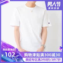 CHAMPION2019年短袖 小标刺绣T恤纯色体恤小c标休闲圆领男女情侣装