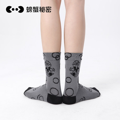 螃蟹秘密袜子2025新款中筒袜