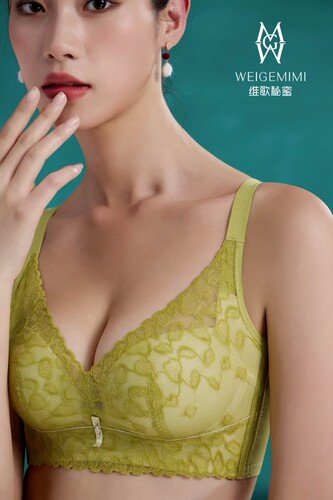 维歌秘蜜新款睡莲芙蓉系列女中厚云丝棉柔软收副乳文胸9087B9088C