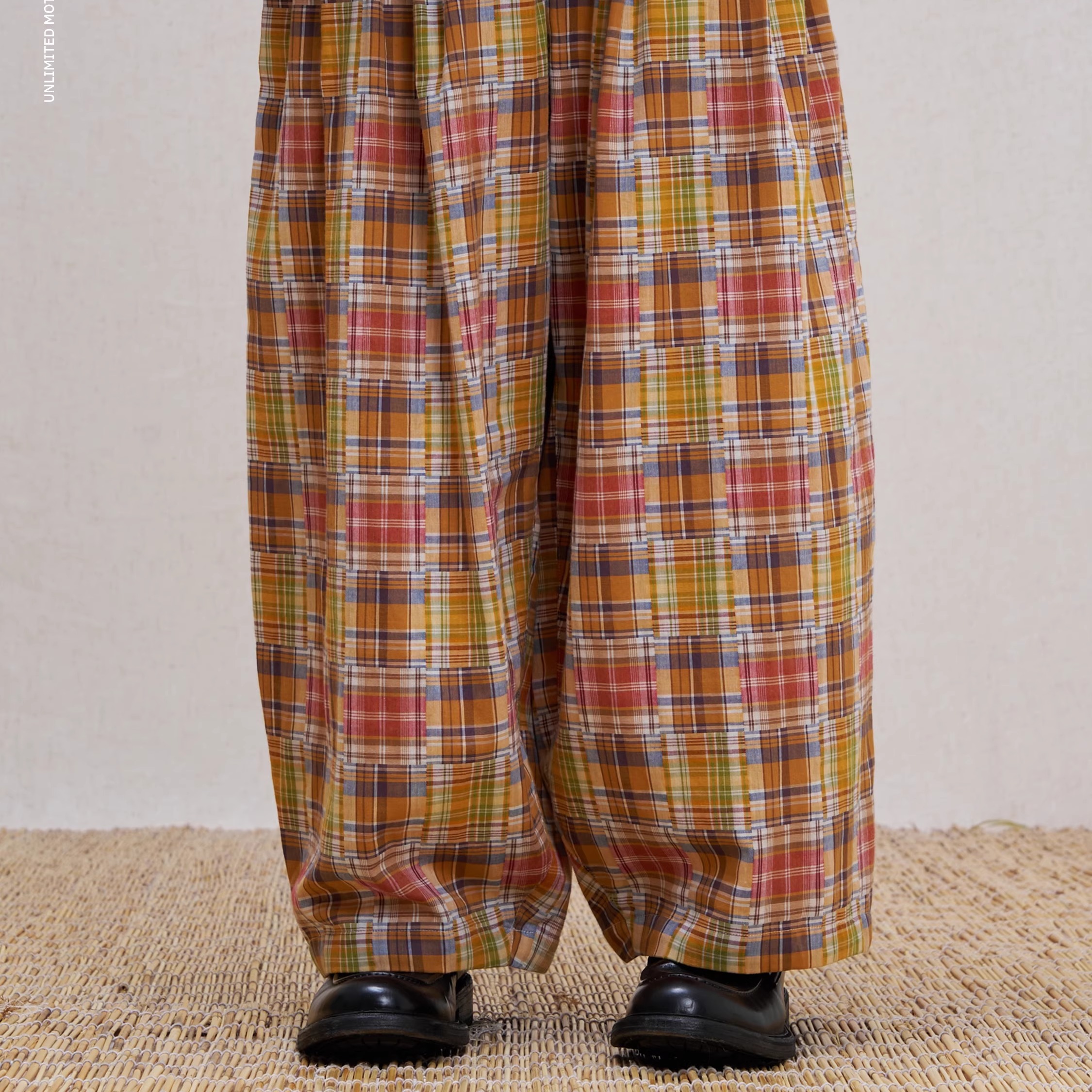Unlimited Mote〔气球裤1.0〕纯棉色织百家布橙橘阔腿长裤
