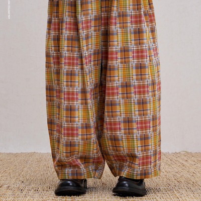 Unlimited Mote〔气球裤1.0〕纯棉色织百家布橙橘阔腿长裤