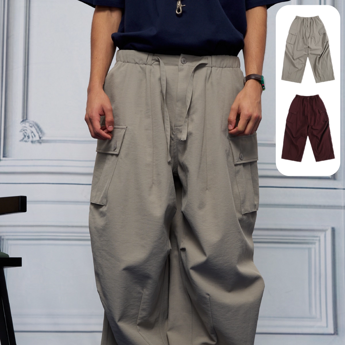 Unlimited Mote〔工装裤3.0〕中空纱双褶气球阔腿机能工装裤