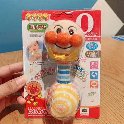 面包超人PINOCCHIO宝宝手摇铃面包布哑铃婴儿布艺铃铛安抚玩具