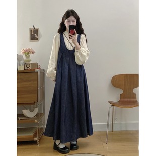 2025开春穿搭大码 牛仔裙背带裙娃娃裙两件套 女装 搭配一整套娃娃衫
