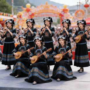 贵州布依族民族服装女三月三演出服成人苗族苗疆刺绣少数民族服饰