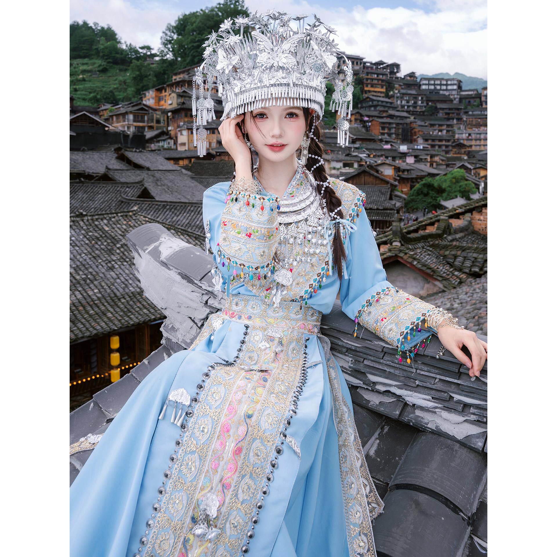 新款贵州旅拍苗疆少女少数民族摄影旅拍苗族服装服饰写真套装衣服图片