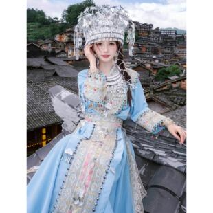 新款贵州旅拍苗疆少女少数民族摄影旅拍苗族服装服饰写真套装衣服