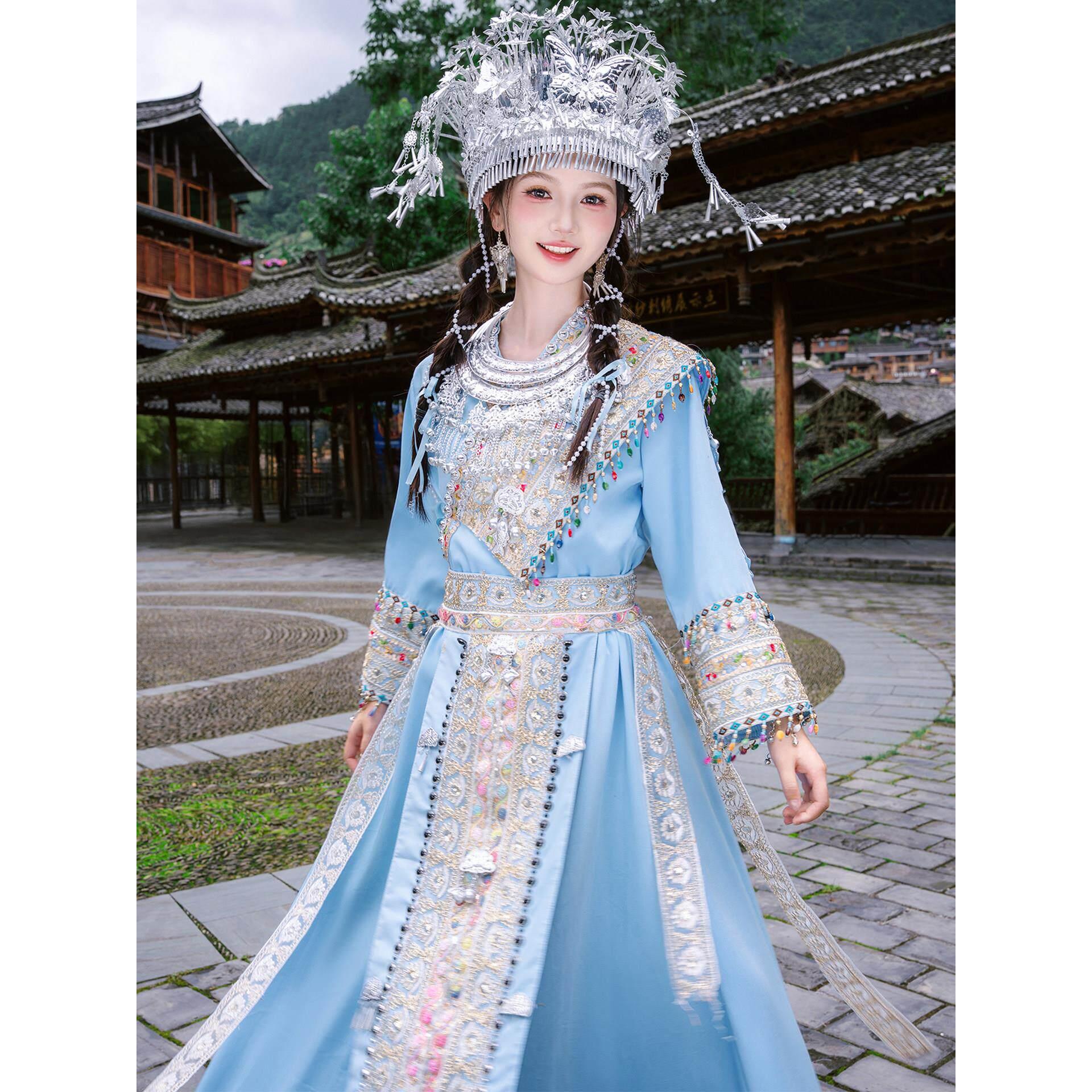 苗疆少女服装女民族服民族风写真旅拍摄影舞蹈演出服古风苗疆公主图片