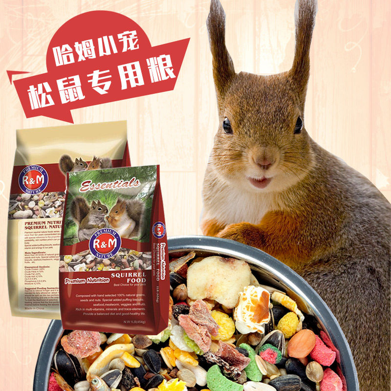 RM哈姆小宠营养松鼠粮食鼠饲料松鼠食物主粮含坚果蔬菜水果干908g