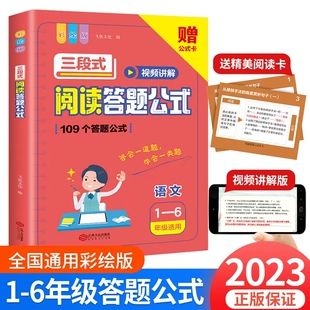 109个答题公式 视频讲解阅读答题公式 法基础知识大全小学生一二三四五六年级语文基础专项训练书拓展解题答题技巧方法 三段式 彩绘版