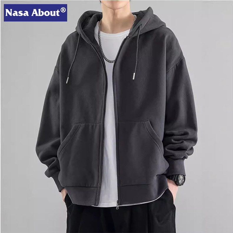 NASA开衫卫衣男士春秋款2025新款秋季夹克男生连帽休闲上衣春装