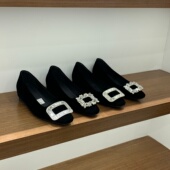 2025冬配裙子方头水钻保暖厚底豆豆棉鞋 4CM内增高加绒单鞋 女瓢鞋