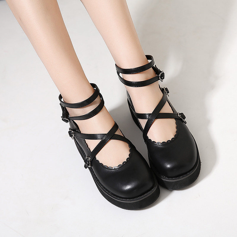 Reminisced Soft sister Lolita Lolita Muffin The thickness of the bottom Bandage bow cos princess Round girl student Single shoesin the Women's Shoes, Low shoes  category - from Buy2taobao.com to provide professional Taobao agent buy service