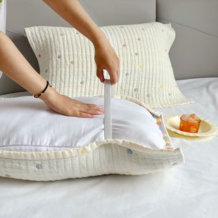 新款全棉纱布卡通枕巾家用绑带款可固定盖巾柔软透气成人大枕头巾