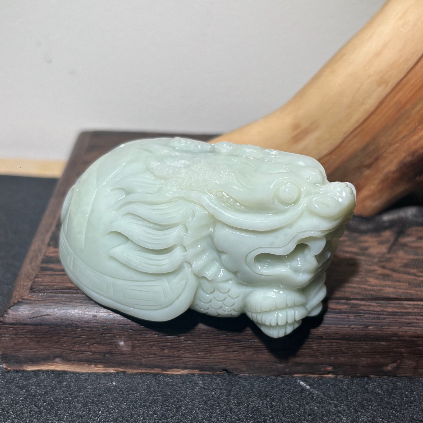 贵州罗甸玉龙龟手把件男款文玩手玩件摆件 天然玉石和田玉 253g
