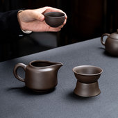原矿紫砂公道杯茶海高档分茶器茶漏茶滤陶瓷功夫茶具过滤茶水公杯