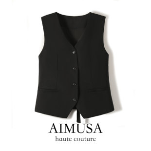 无袖 AIMUSA 新款 马甲背心女秋2025年秋季 马夹 25春秋极简Row风西装