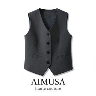 马甲女春季 AIMUSA 知识分子西装 新款 时髦叠穿马夹外套 25春季