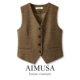 坎肩叠穿西装 AIMUSA 26春夏美拉德毛呢马甲女秋冬加厚无袖 马夹