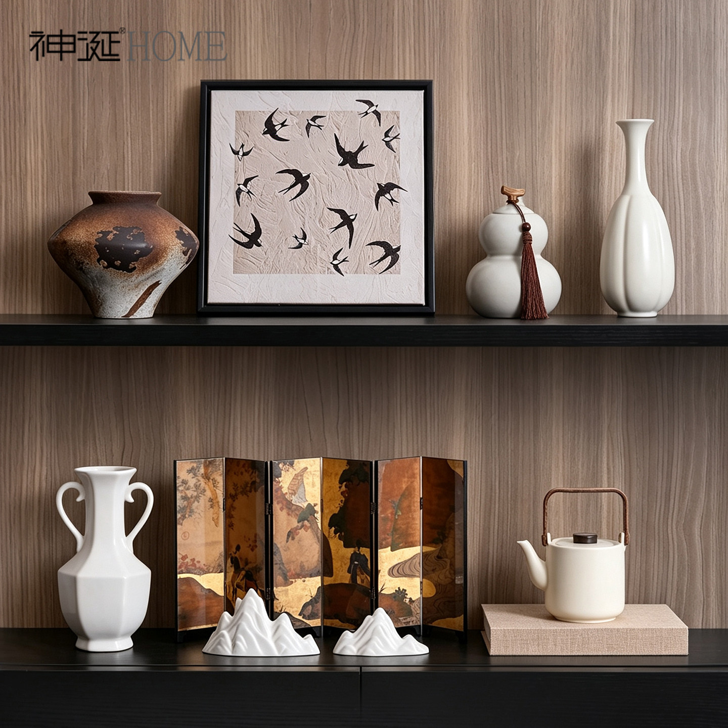 宋代美学禅意复古样板间酒店软装饰品侘寂小众艺术品客厅茶室摆件
