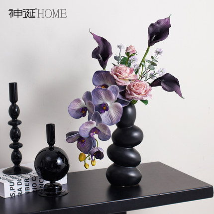 蝴蝶兰把束设计师假花仿真花摆件客厅装饰花餐桌仿生干花插花高档