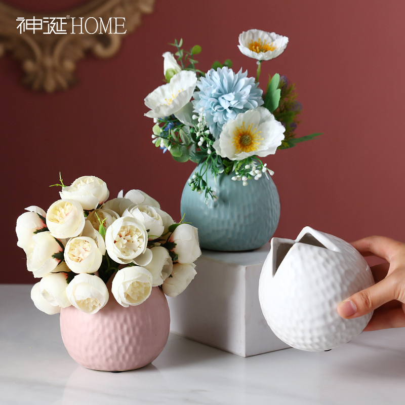 北欧ins绢花假花仿真花客厅装饰摆件餐桌花束薰衣草套装花艺摆设