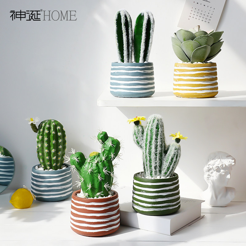 Bắc Âu phòng khách mô phỏng xanh mọng nước cây xanh trang trí hoa giả bàn sáng tạo Ins chậu nhỏ đồ trang trí 	đồ trang trí phòng khách bằng gỗ	