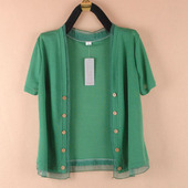 大码 薄外套外搭配裙小披肩防晒衣空调衫 女装 针织开衫 短袖 2025夏季