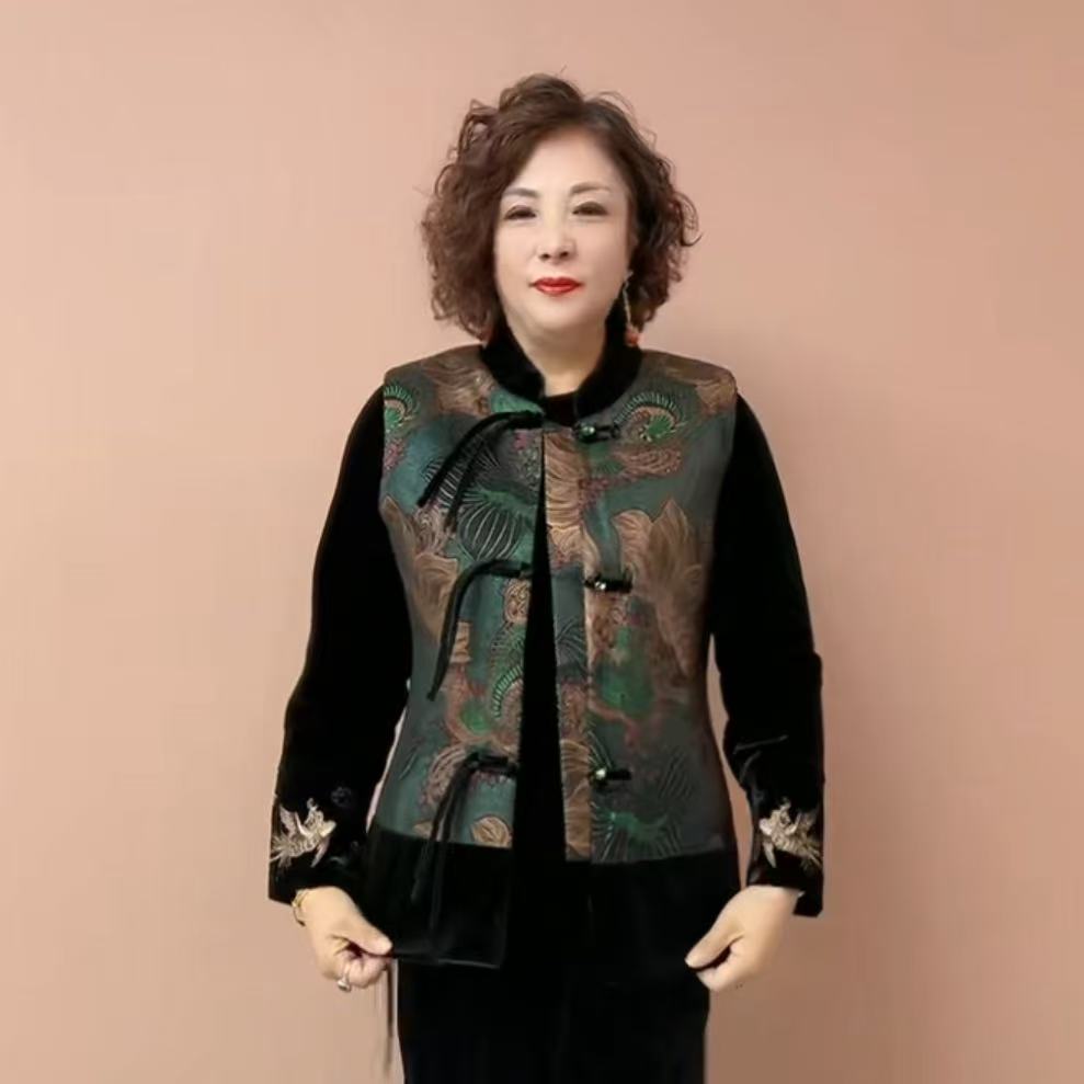 马甲中式国风盘扣春秋背心妈妈2025坎肩外套新款女马甲新款