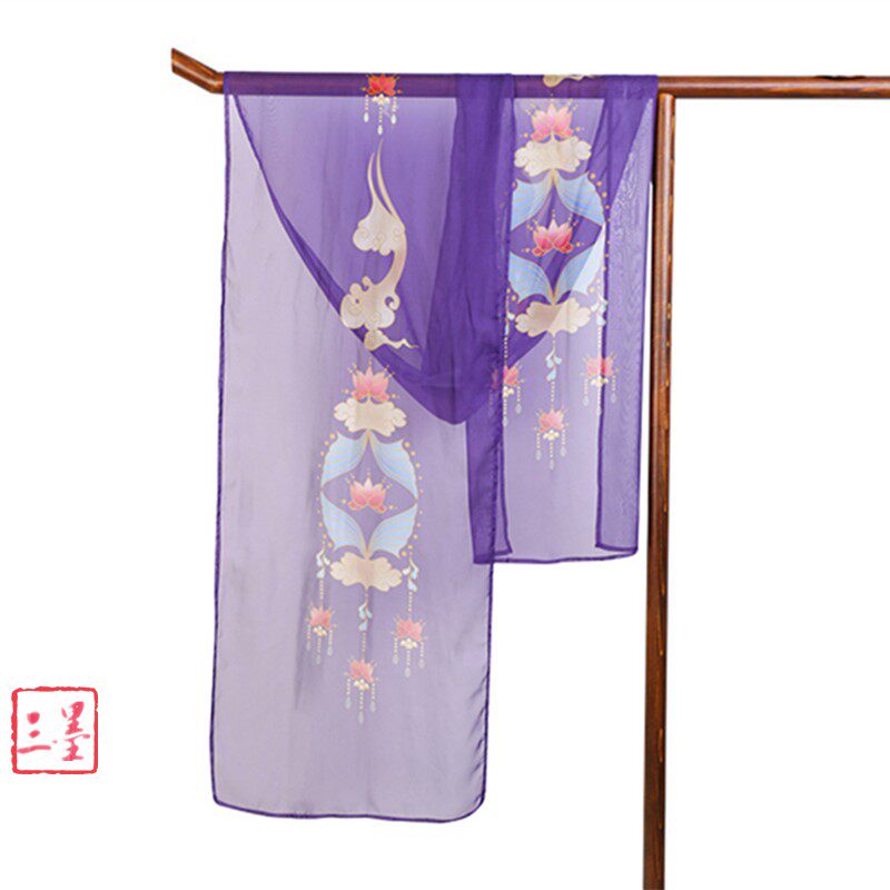 HANFU VERSATILE BATCH SILK TANG FENG TUAN FLOWER PRINT WOMENS CHIFFON MULTI-COLOR SHAWL TANG STYLE DANCE LONG STREAMER LONG SILK SCARF