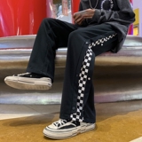 2026早春港风高街排扣棋盘格休闲裤XZ604-KP30-P55控68，男装休闲裤，星座604