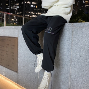 港风反光印花logo宽松抽绳九分卫裤 XZ604-KP07-P45控58图片