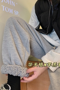 推荐！冬季新款华夫格棉花绒束脚厚实休闲裤 XZ604-KP46-P65控78图片